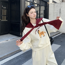26春季新款植绒小马卫衣套装6669-P190-K308，女装套装/套裙，2C317