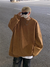 得物抖音高品质二开360克重磅做旧炒雪花纯色圆领水洗卫衣CM15，男装卫衣，电商A486-1