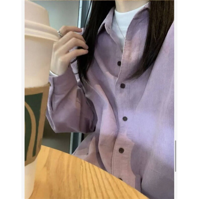 TC663-p45气质复古灯芯绒女法式叠穿内搭衬衣外套,女装衬衫,星座617A-2