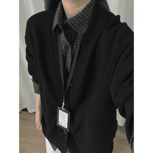 华夫格开衫外套男款秋季慵懒风松弛感针织衫美式cleanfit重磅卫衣,男装夹克,星座506A