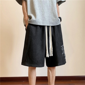 春夏新款麂皮绒发泡印花短裤M~5XL XZ604-DK501-P35控48图片
