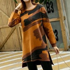 中裙X型长袖2020年冬季圆领针织衫/毛衣韩版百搭时尚休闲气质优雅，女装针织衫/毛衣，奕阳依阁