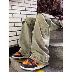 高街复古结构牛仔裤男宽松微喇叭阔腿拖地牛仔长裤子G022-P53，男装牛仔裤，星座1001-1