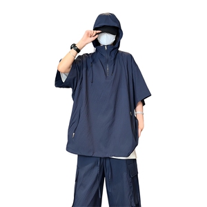 量大优  供视频 泡泡纱夏款连帽套装短袖短裤男XH74TZ-特P60图片