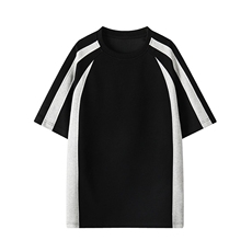 2026夏季新款华棉270g拼接撞色男短袖T恤DT6262特P25建议零售价58，男装T恤，电商A001-1