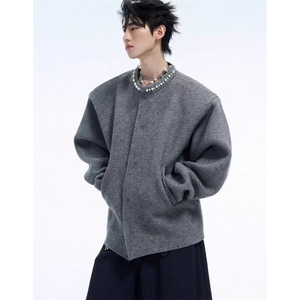 小众珍珠点缀小香风短款宽松简约高级感卫衣外套男 MC077图片