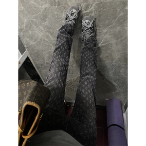 【有货】提花满印牛仔裤男款美式复古直筒裤子KZT63HH-特P45图片