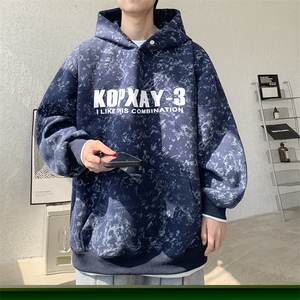 大皂风 秋冬重磅450克假两件宽松连帽卫衣B208-WY3707-P70控108图片
