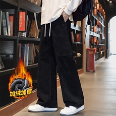冬季加厚休闲裤男士宽松阔腿直筒伐木工装裤子Z2345-P50/加绒P58，男装工装外套，星座509