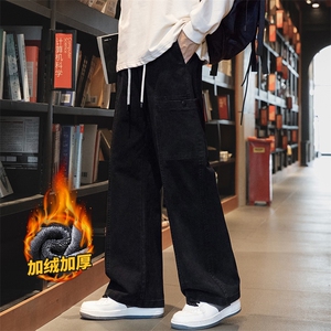 冬季加厚休闲裤男士宽松阔腿直筒伐木工装裤子Z2345-P50/加绒P58图片