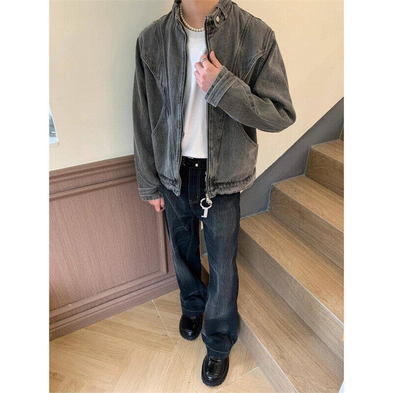 有货美式高街解构做旧牛仔外套男女春秋宽松小众夹克LW21077-p80,男装夹克,星座1008