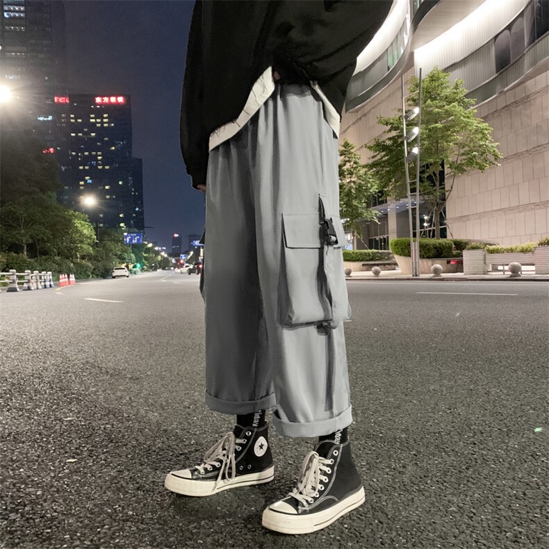 K406-P55秋季原创潮牌工装裤男士大码休闲裤宽松直筒裤潮裤M-5XL图片