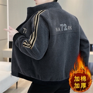 直播商务休闲立领加棉加厚毛呢大衣短款夹克外套上衣A76P145图片