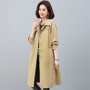 加厚风衣女中长款2025新款春季韩版时尚休闲复古大码显瘦妈妈外套图片