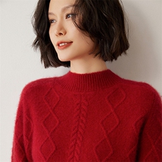 优雅气质秋冬必备高级简约经典羊绒衫，女装羊绒衫，米琪莲羊绒