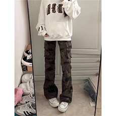 cleanfit美式迷彩工装裤男女款秋冬季微喇牛仔裤p46s608，男装牛仔裤，星座1112-1