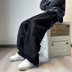 2024新款韩版抽绳设计感长裤夏季美式复古工装休闲裤男K7306-P38，男装休闲裤，星座512-4