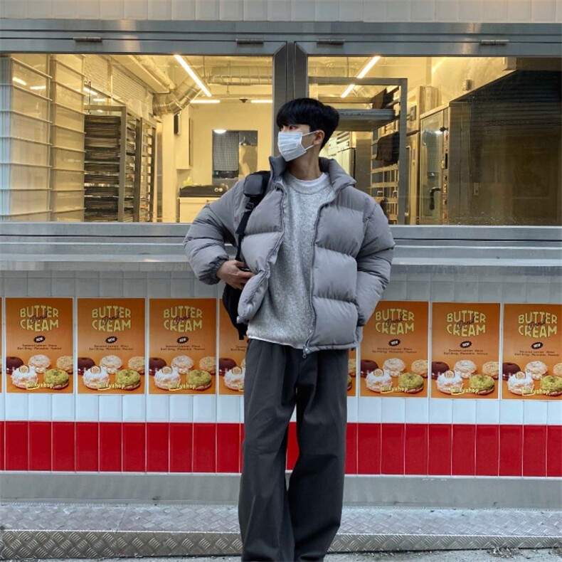 816B-WT029-P108韩加厚保暖棉衣纯色宽松冬装面包服棉袄外套,男装棉衣,星座816B