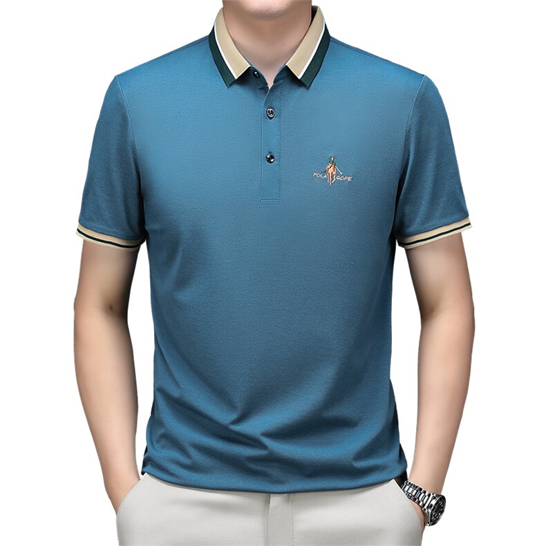 男夏季烫短袖t恤高级感商务polo衫休闲半袖体恤HMQ351-P55,男装Polo衫,星座1105-3