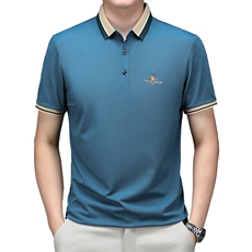 男夏季烫短袖t恤高级感商务polo衫休闲半袖体恤HMQ351-P55，男装Polo衫，星座1105-3