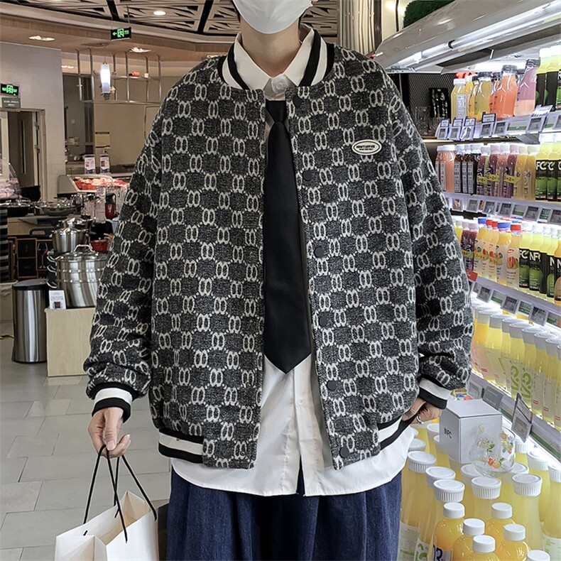 早秋新款复古港味毛呢棒球服韩版男宽松休闲运动外套W1834-P55,男装夹克,星座512-2