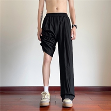 INS夏季新款透气垂感冰丝裤宽松直筒休闲裤B315-K24141-特p40控78，男装休闲裤，电商B315