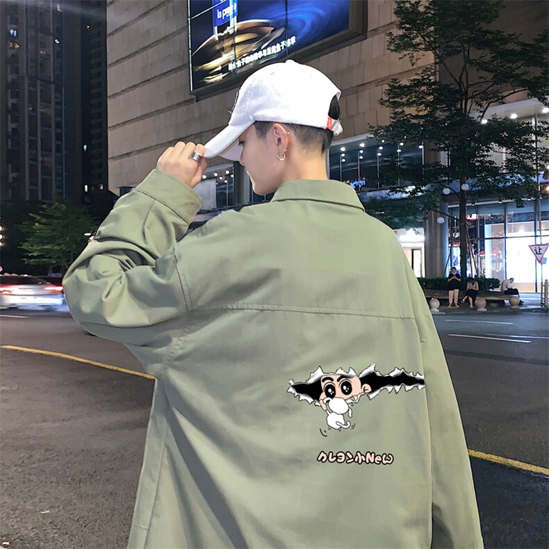 春季长袖衬衫男宽松港风衬衣男外套男CSCS289-P35,男装衬衫,电商B371