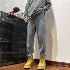 k1050-p45-控68现货oversize蓝色风牛仔裤拼接，男装牛仔裤，星座116