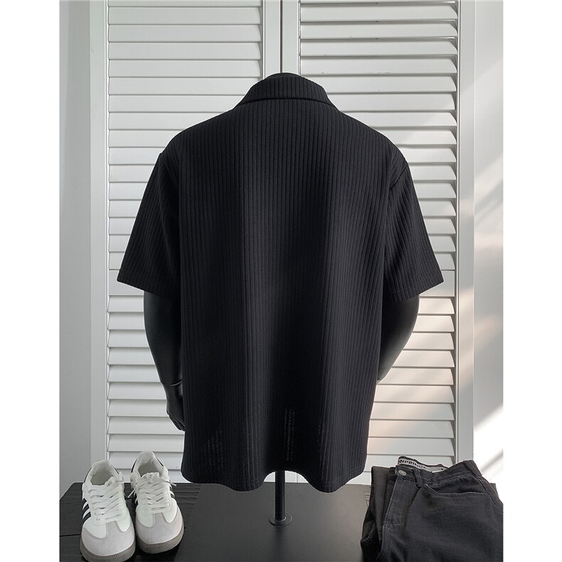 夏装2025新品300克重磅坑条翻领POLO衫男装夏季短袖T恤S403-特P38,男装T恤,电商A233-1