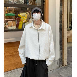 2026春款时尚提花男士翻领POLO衫T恤衫休闲翻领卫衣 W8802-特P30图片