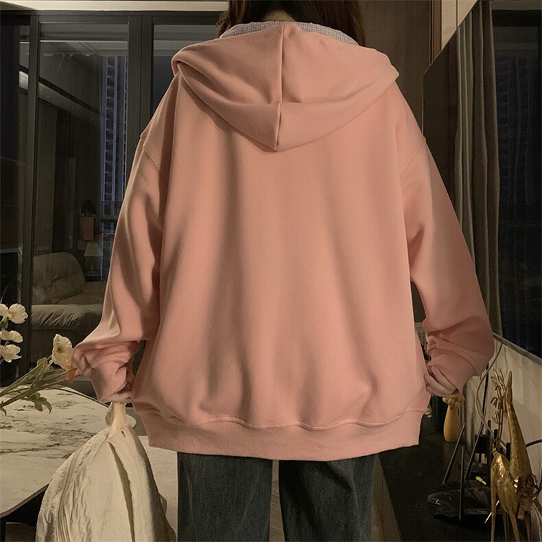 2024新款港风美式vibe潮流宽松百搭刺绣开衫连帽卫衣女ZW388-P75,男装卫衣,星座313A(原308A-2)