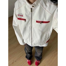 DW6710-P70美式工装机车服夹克男女春秋季潮牌pu皮外套-网图现货，男装夹克，星座603-2
