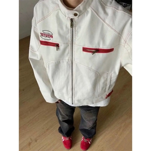 DW6710-P70美式工装机车服夹克男女春秋季潮牌pu皮外套-网图现货图片