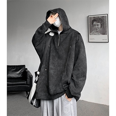 重磅扎染连帽卫衣男春秋季小众设计感半拉链潮牌痞帅大码休闲外套，男装卫衣，电商A059
