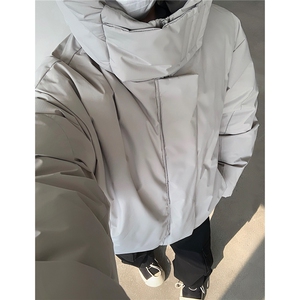 基础款工装棉服冬季情侣连帽宽松保暖外套休闲外套D387 P118图片