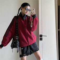 抖音得物高品质美式高街重磅结构设计拼接织带立领卫衣外套CM42，男装卫衣，电商A486