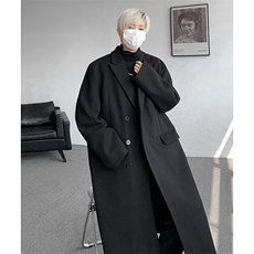 8XL-M厚毛呢大衣男中长款过膝呢子风衣男外套宽松FY1801P120控138，男装风衣，电商D206-1