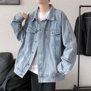 春秋新款宽松牛仔外套男工装夹克百搭港风休闲上衣服JK8808/P58图片