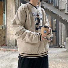 秋冬复古美式棒球风棉服宽松套头潮流港风加棉加厚卫衣mj354-p85，男装卫衣，电商B288