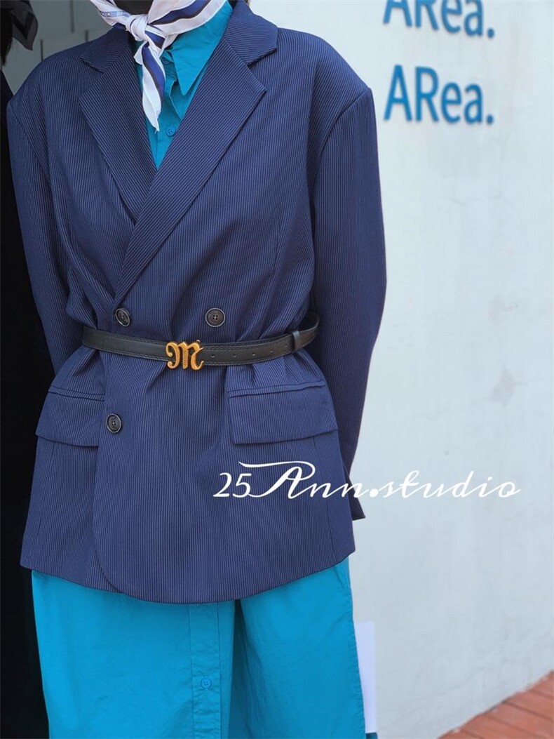 细条廓形西装，女装西装，25Ann·Studio