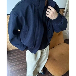 复古短款垫肩外套男春秋设计cleanfit休闲立领飞行夹克JB969