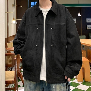 港风麂皮休闲宽松夹克青少年外套 JK001-P75控108图片