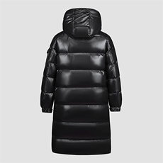 高版本90%鹅绒羽绒服潮牌长款亮面连帽加厚冬季外套男女138-P230，男装羽绒服，星座1210B