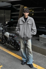 加棉加厚秋冬新款毛呢外套男潮牌宽松痞帅棉衣夹克-A1550P80控128，男装夹克，电商B241