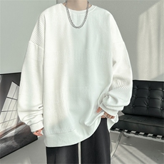 S8009/P35春装新款现货港风个性提花宽松卫衣男女上衣T恤外套男，男装T恤，电商A141