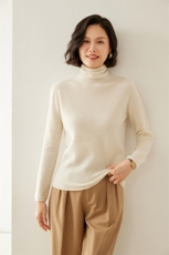 衫女纯色山堆堆领针织毛衣秋冬季高领上衣黑色内搭打底衫，女装羊毛衫，蚂蚁派对工厂直营店