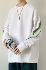 ！秋季上衣男圆领卫衣男装港风长袖t恤男外套男W105-P23，男装卫衣，星座815-2