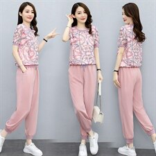 冰丝运动套装女2023新款夏装搭配时尚洋气修闲高端品牌专柜两件套，女装套装/套裙，关键词