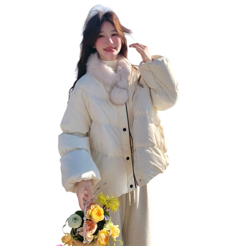 奶呼呼羽绒服女短款小个子2026冬新款90白鸭绒加厚面包服外套反季,女装羽绒服,2C218
