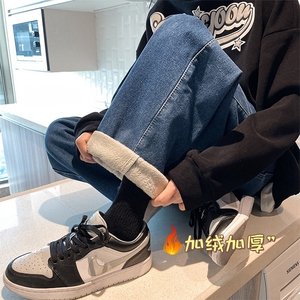 美式复古直筒宽松阔腿百搭加绒加厚休闲牛仔裤K9910-P55常规45